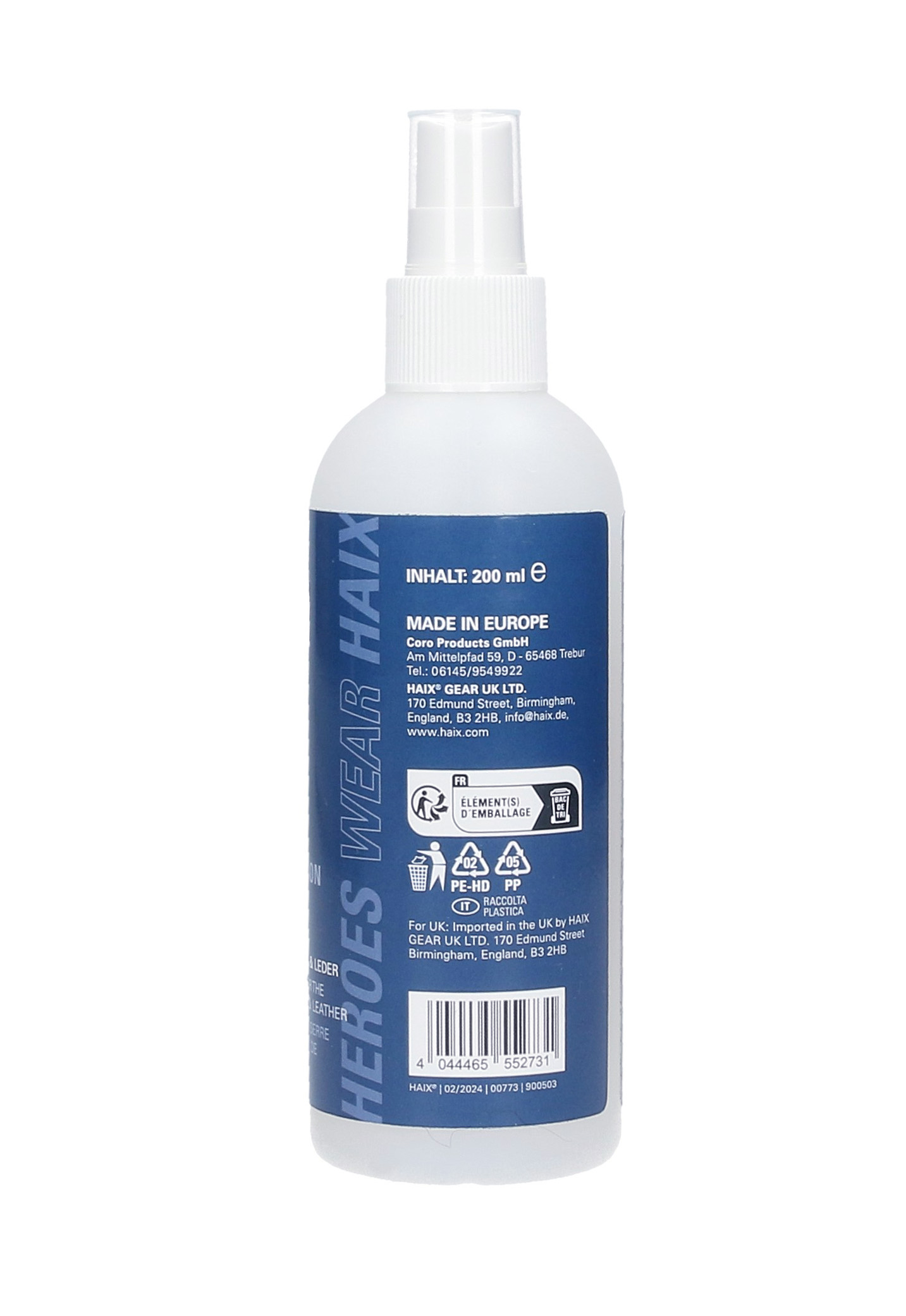 HAIX Spray impermabilisant, Une protection optimale de vos bottes et textiles contre l'eau, la salet, l'huile et la graisse ! HAIX Spray impermabilisant, Une protection optimale de vos bottes et textiles contre l'eau, la salet, l'huile et la graisse !