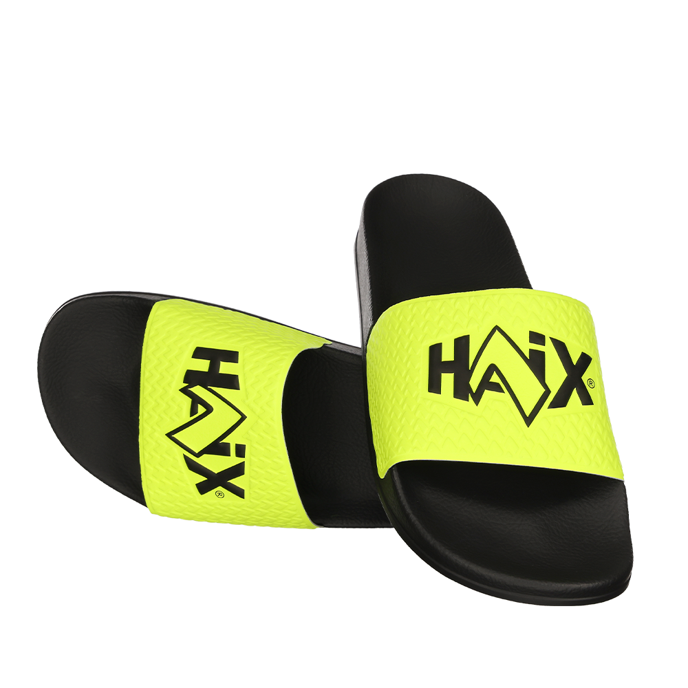 Slides, Sandalen, Neon gelb, Leuchtender Riemen, Offene Zehen Sandalen