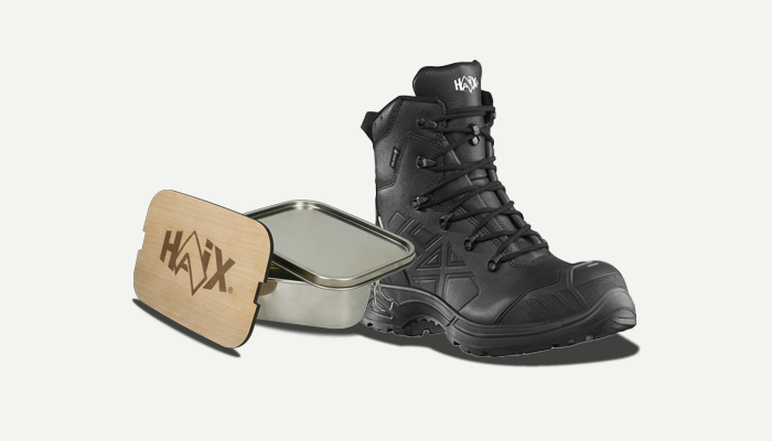 Pour une durée limitée : boîte-repas offerte avec une sélection de chaussures de sécurité.