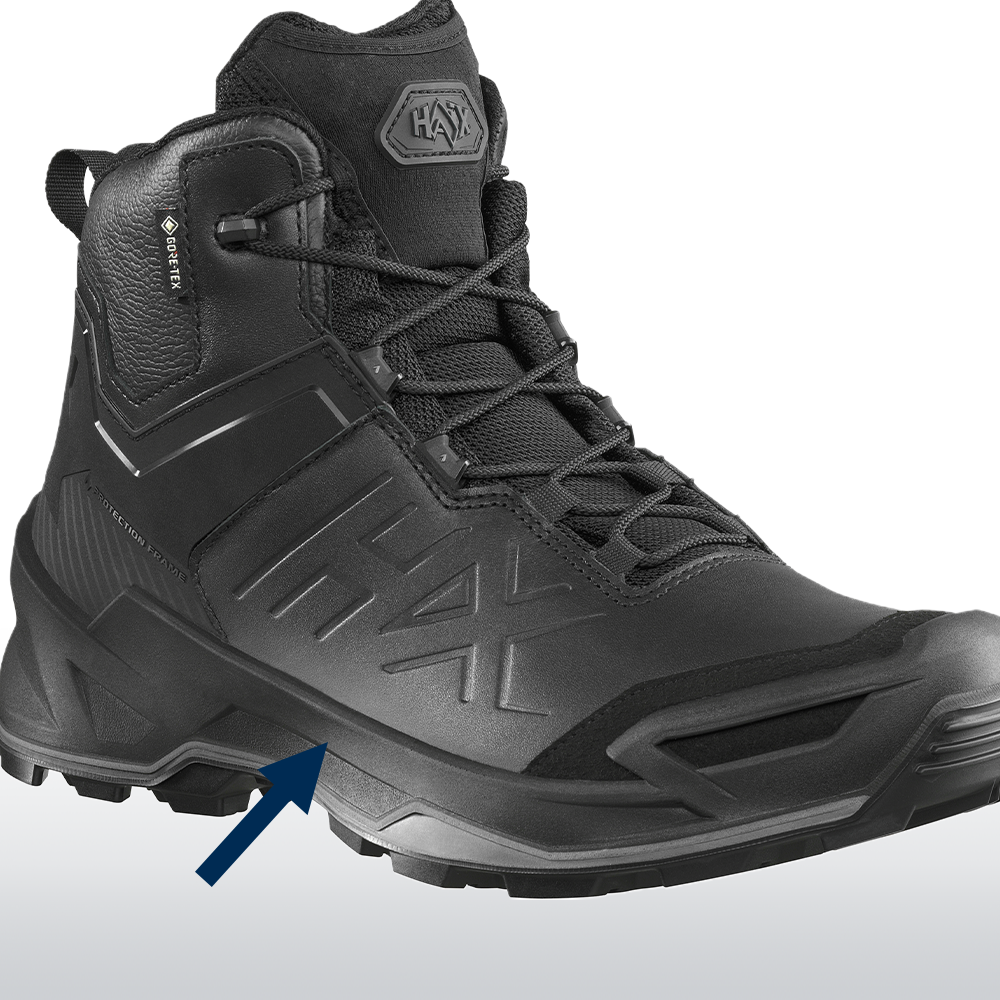 Wanderschuh, Stiefel, Gummisohle, GORE-TEX, Schwarz
